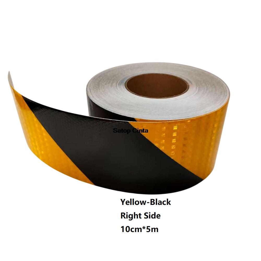 5cm/10cm/15cm/20cm*5M Yellow-Black Reflective Material Right Twill Adhesive Reflectors Tape Waterproof Stickers Sheets For Truck