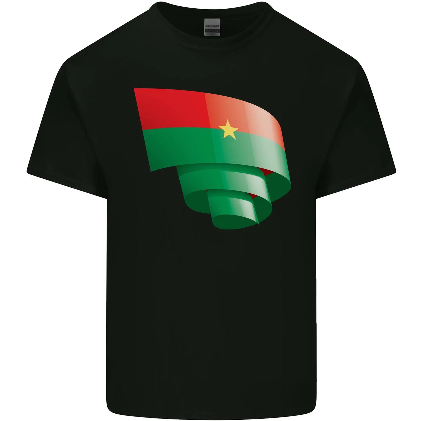 Curled Burkina Faso Flag Day Football Kids T-Shirt Childrens M