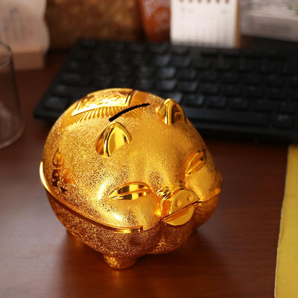 Porcellino Rosa Oro Salvadanaio di Plastica Animale Scatola Risparmio Monete Pratico Barattolo Soldi Maialino Bambini Bambini