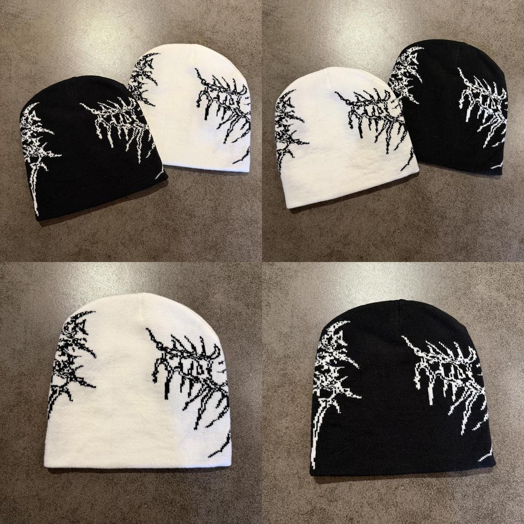 Style Winter Knitted Hat With Colorblock Pattern For Street Fashion Enthusiasts