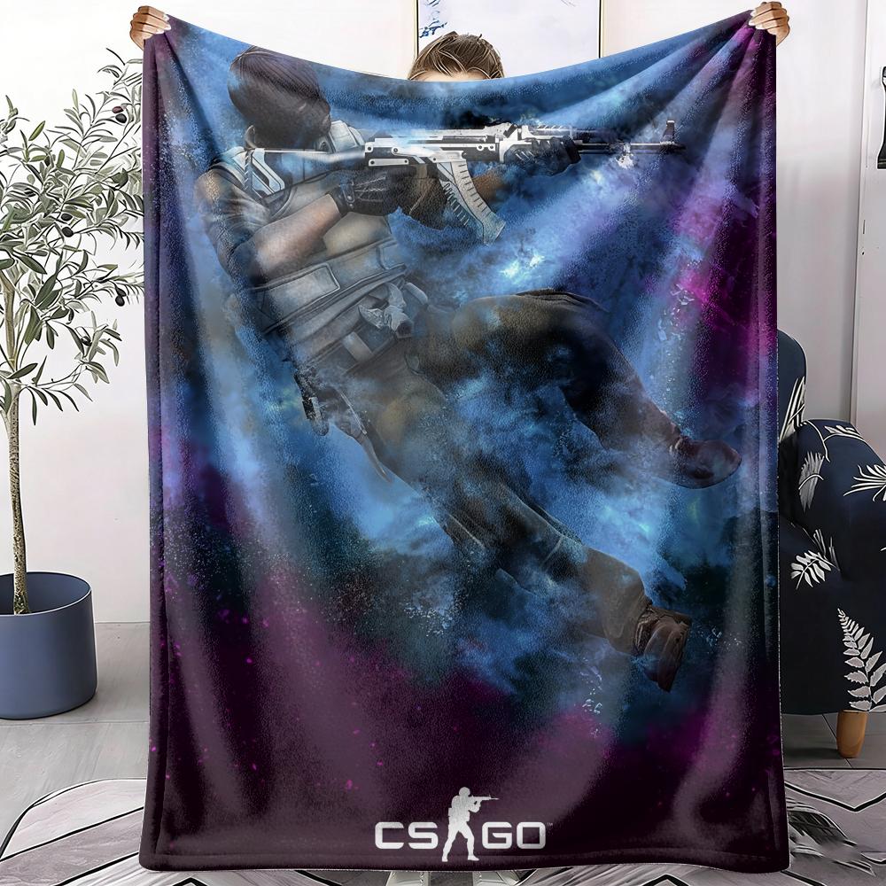 C-Counter Strike CS Go Throw Summer Lightweight Flannel Blanket Soft Breathable AC Throw for Sofa Bed Travel Cozy Nap