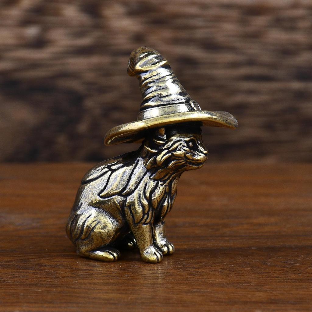 Solid Brass & Copper Magic Cat Tea Pet Ornament