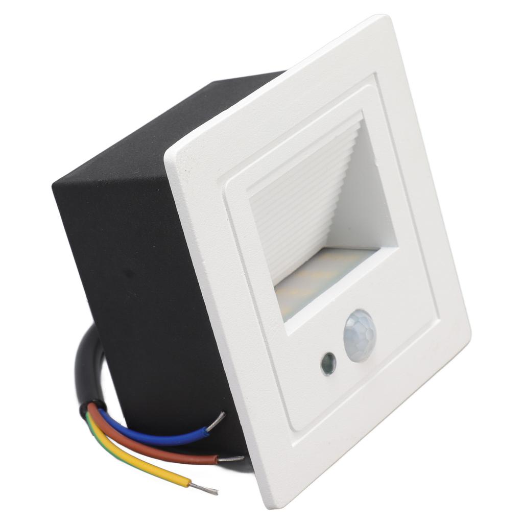 LED Corner Wall Lamp Recessed Warm White Iron Baking Varnish Body Induction Step Light for Stairway 85‑260V