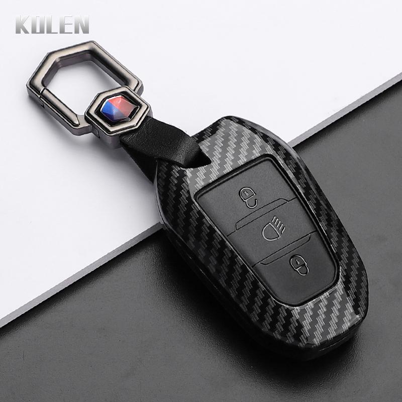 Abs Carbon Fiber Style Car Key Case Cover For Peugeot 207 208 3008 206 308 508 2008 407 5008 301 For Citroen C3 C4 C5 Berlingo