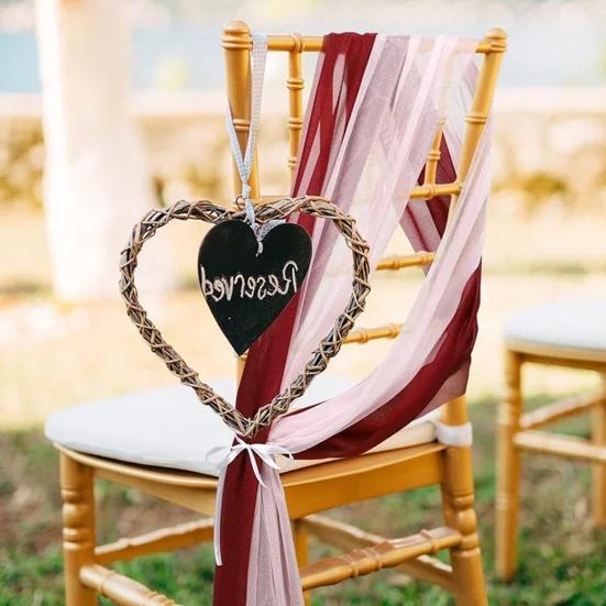 Chiffon Chair Sashes Wedding Aisle Decorations 9Ft Wrinkle-Free Draping Fabric for Ceremony Reception Party Banquet Decoration