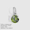 eManco DIY Jewelry Accessories: Stainless Steel Round Cubic Zirconia Pendant Necklace