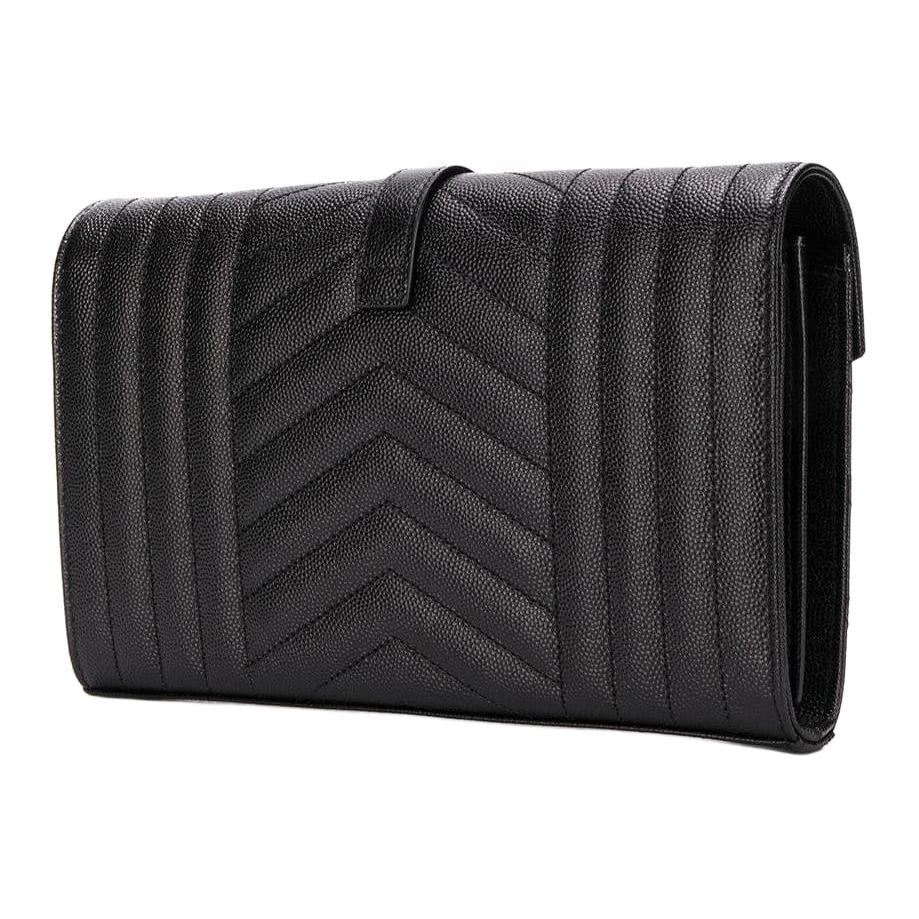 Saint Laurent Ysl Monogram Gold Logo Grainy Quilted Leather Chain Crossbody Bag Women Bags Black 620280BOW911000