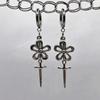 Flower Dagger Star Earrings - Hypoallergenic Silver Fairy Jewelry, Y2K Cute and Nickel-Free