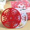 6pcs/lot Cup Mat Merry Christmas Decorations Snowflakes Cup Mat Non-woven Fabric Dinner Party Dish Tray