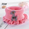 Kids Neck Scarf Warmer Cartoon Giraffe Ruffle Knitted Windproof High Elasticity Keep Warm Ultra Soft Fake Collar for Winter
