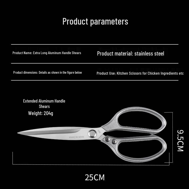 German-Style Commercial Kitchen Shears: Heavy-Duty Bone-Cutting and Multi-Use Food Scissors