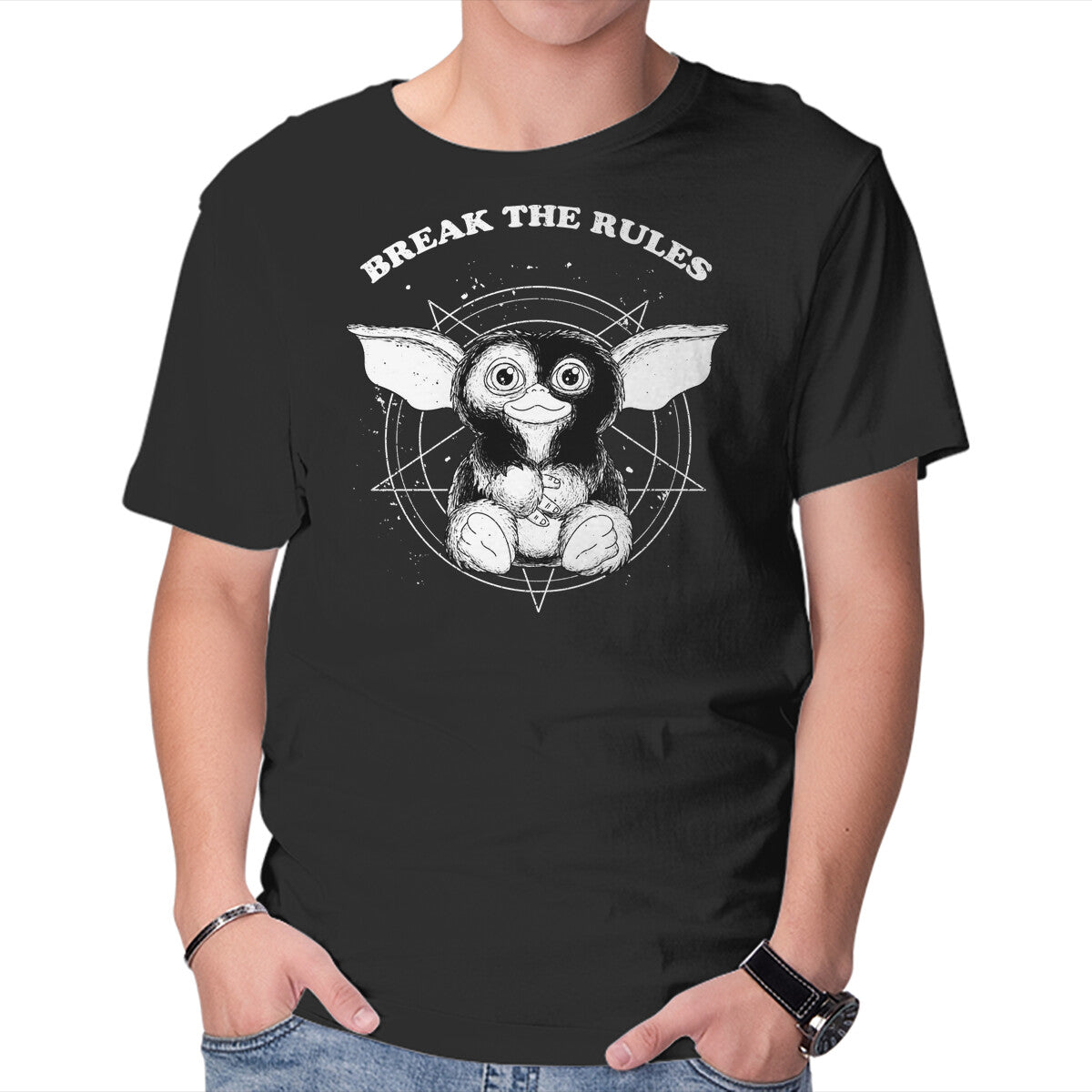 Unisex Crew Neck T-Shirt Break The Rules Graphic Short Sleeve Casual Tee XL