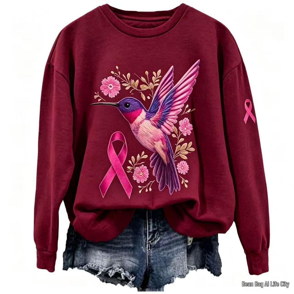 Women's Autumn/Winter Sparrow Print Velvet Hoodie