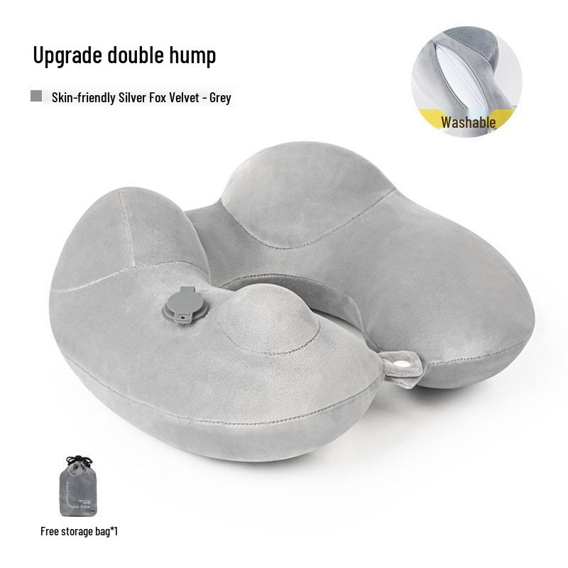 U-förmiges Reise-Nackenkissen - Zum Aufblasen drücken, Tragbare Stütze für Flüge und Geschäftsreisen