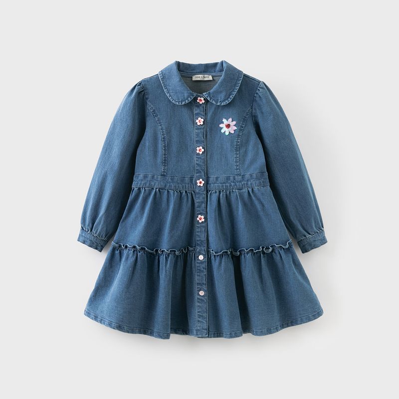 David Bella Girls  Dress Children s Denim Skirt Girls  Skirt Children s Clothing 2026 Spring New Style for Older Girls Denim Blue [Ready in Stock] 110