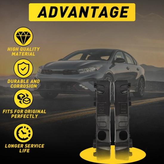 For Kia Forte Bumper Front Bracket Retainers Assembly Set 2pcs