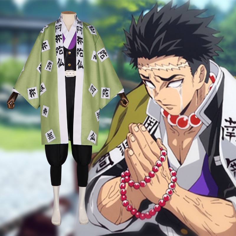 Demon Slayer Himejima Gyoumei Cosplay Costume Anime Halloween Polyester Outfit