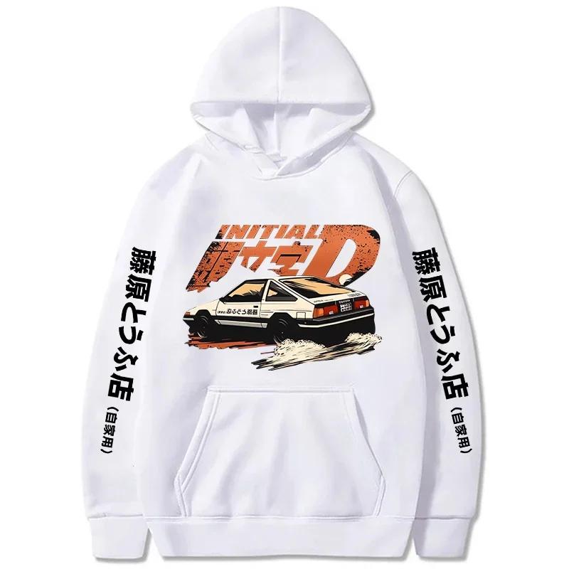 Anime Initial D Tištěné Mikiny Letní Dospívající Ležérní Volné Módní Retro Divoký Streetwear Y2K Dlouhý Rukáv Fleece