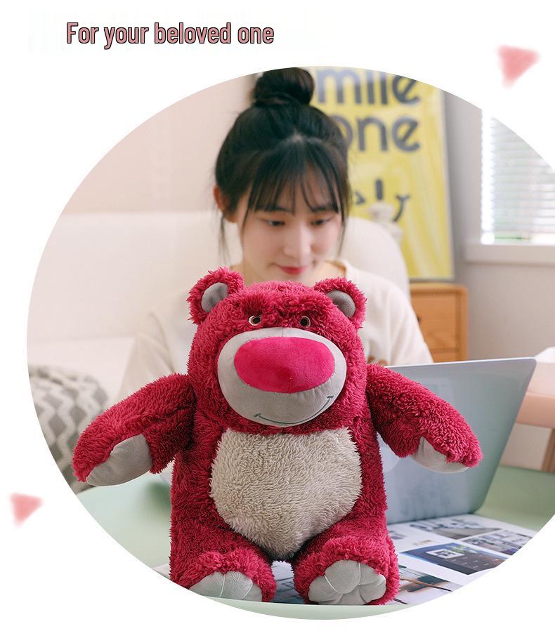 Strawberry Scented Large Plush Bear Hugging Pillow Doll for Kids