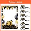 To 80 18 Years Old Birthday Black Gold Paper Glasses Photo Frame Decor Props