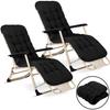 Foldable Garden Lounger With Cushion Sofotel Chillwell Set of 2 Black
