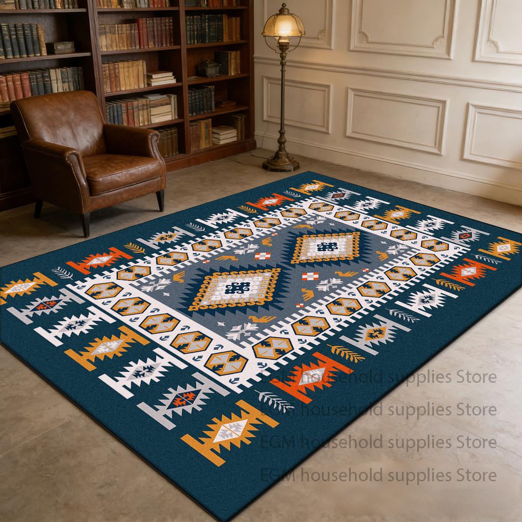 Geometric Rug Retro Colorful Persian Living Room Decoration Machine washable Soft Carpet antiskid customizable Floor Mat study