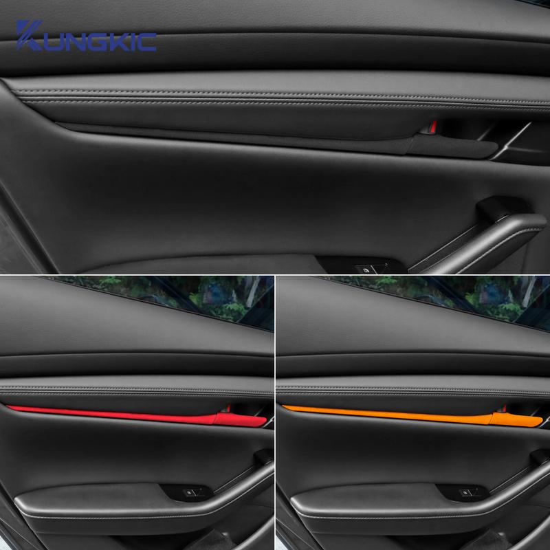 For Mazda 3 BP M3 Axela      2024 2025 Top Suede Trim LHD RHD Sticker Car Door Handle Interior Accessories