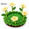 Decorative Tea Cup Pad Blooming Crochet Coaster, Handmade 3D Flower Mat for Coffee Mug Rug Tea, Cotton Yarn Drink Floral Table Decor Desk Protector