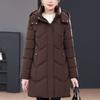 Middle Age Winter Long Coat Female Plus Size Parkas Hooded Elegant Thick Warm Woman Jackets