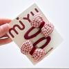 1Pair New Year Cute Red Bow Hairpins Children Girls Hair Clips Pin Barrettes Accessories Hairclip Headwear Headdress Ornament
