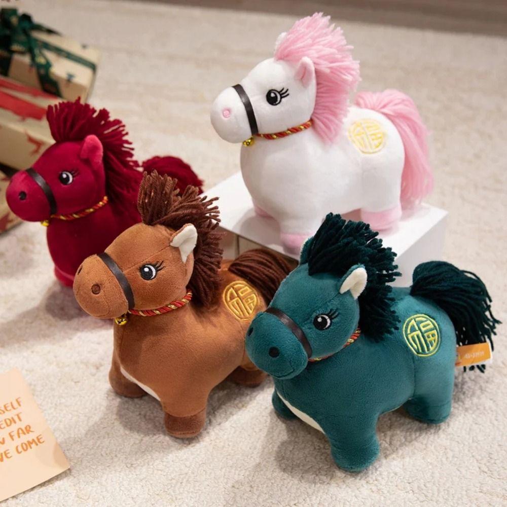 Letter Print Zodiac Horse Figurine Soft Stuffed Horse Stuffed Animal  Children Toys