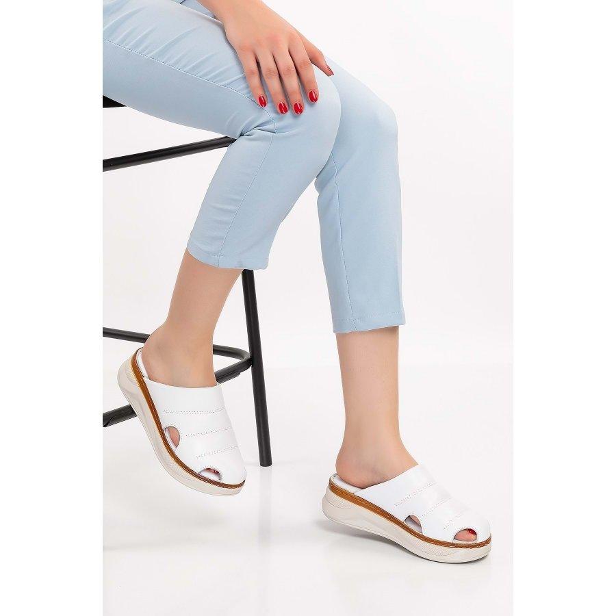 Women's Genuine Leather Anatomical Sole Casual Sabo Slippers