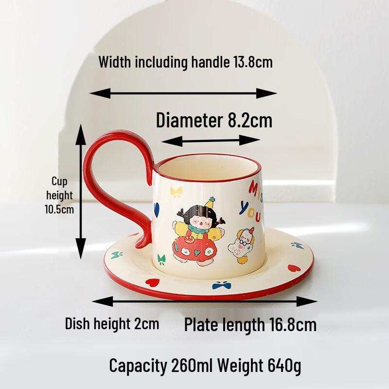 ZISIZ Ceramic Coffee Cup and Saucer Set