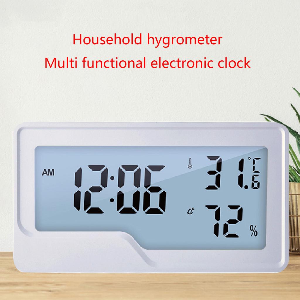 Digital Thermometer with Temperature & Humidity Monitor Accurate Humidity Gauge Room Thermometer with Clock for Home