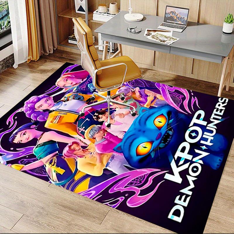 Kpop Demons Carpet For Playroom Bedroom Living Room Sofa Home Decorkids Game Area Rug Nonslip Floor Mat