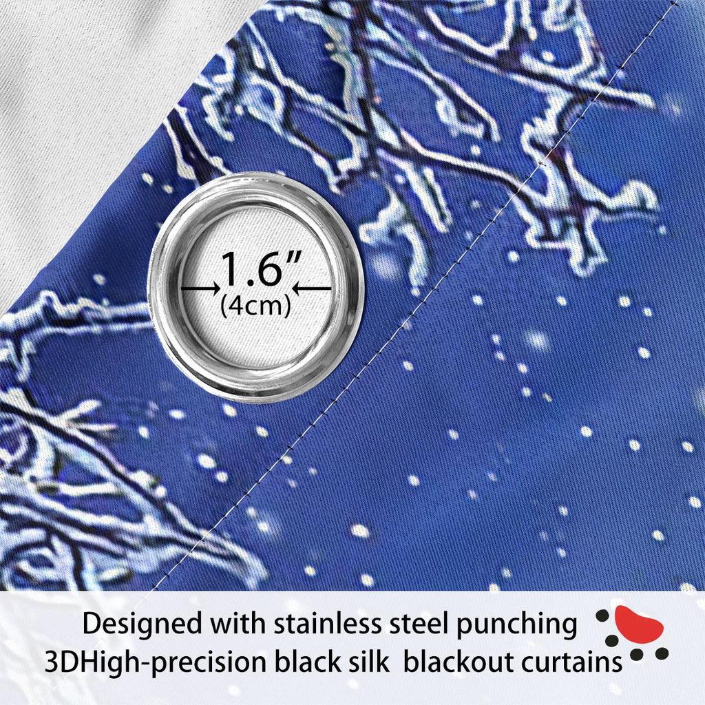 Custom High-Precision Blackout Silk Christmas Curtains with Grommet/Rod Pocket
