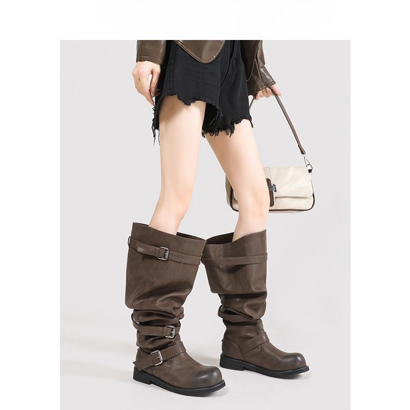 Chaussures style nouveau: Bottes souples, Bottes hautes à semelles épaisses, Chaussures pour femmes, Bottes longues à talon bloc