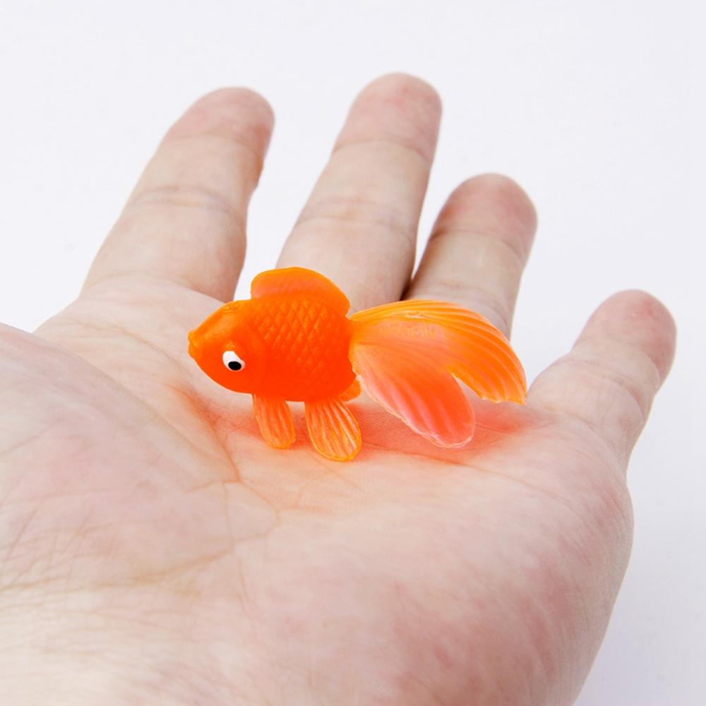 Beach Toys Mini Baby Swimming Fish Tank Decoration Kids Toys Baby Bath Toys Simulation Goldfish