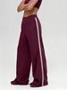 Women's Loose Wide-Leg White Striped Casual Pants - Anti-Pilling Modal, Autumn/Winter Collection