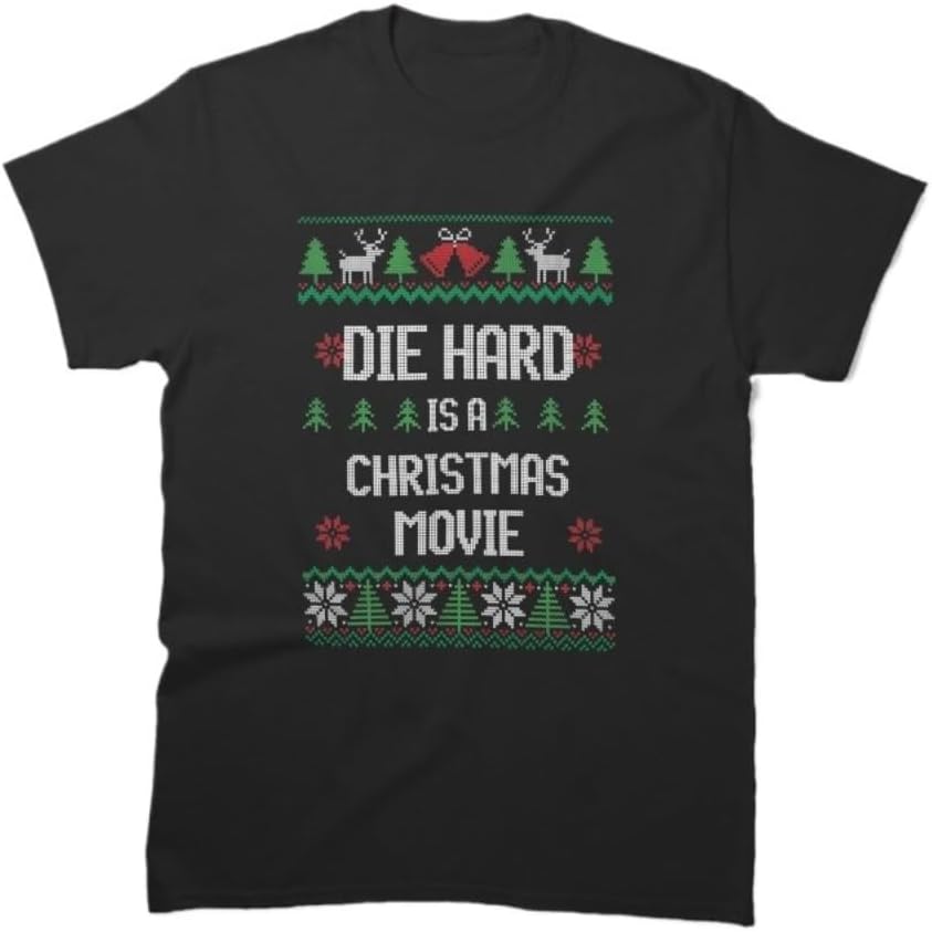 Extra Festive Bin Chicken Christmas Graphic T-Shirt, Black Short Sleeve Cotton Unisex Tee S разноцветный