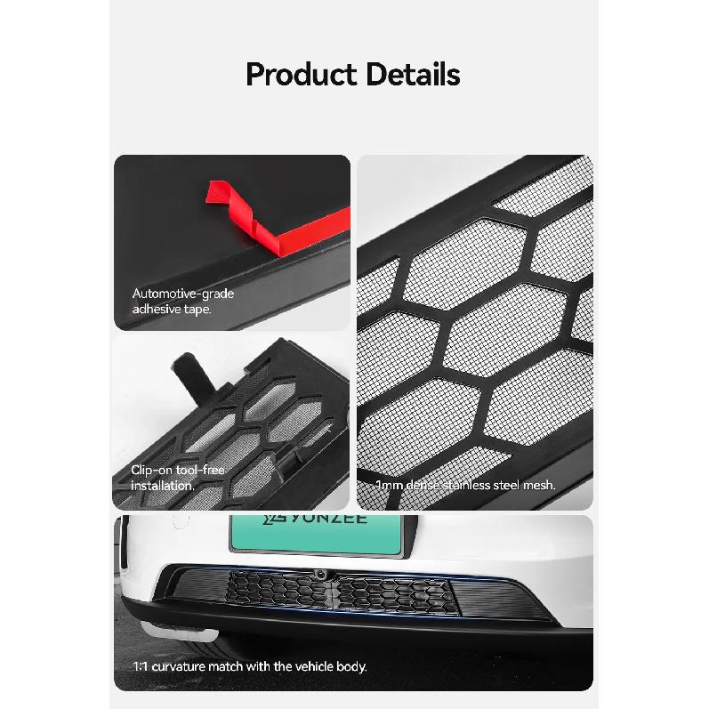YZ Car Anti-insect Front Mesh Grille Mesh for Tesla Model Y/YL Juniper 25-26 Air Inlet Vent Cover Grille Guards Protector Cover