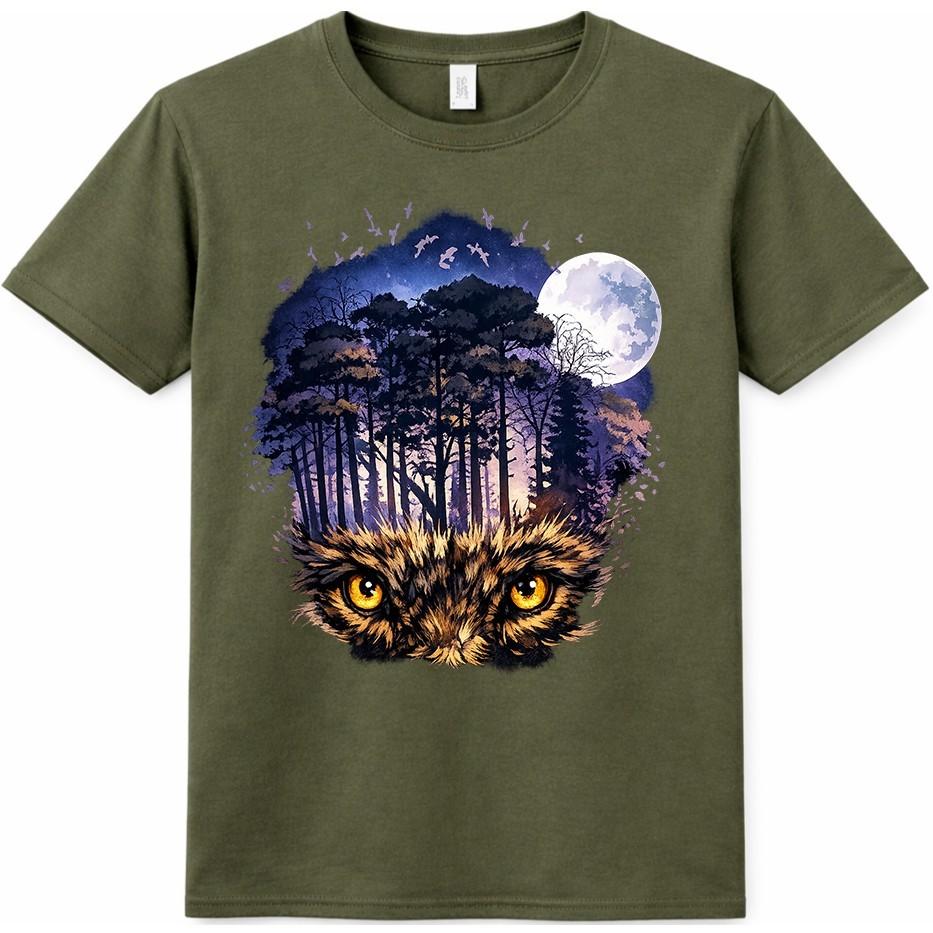 Owl T-Shirt Wildlife Graphic Tee Nature Bird Animal Lover Forest Gift Top