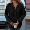 Women's Loose Hooded Sweatshirt Zipper Cardigan Jacket