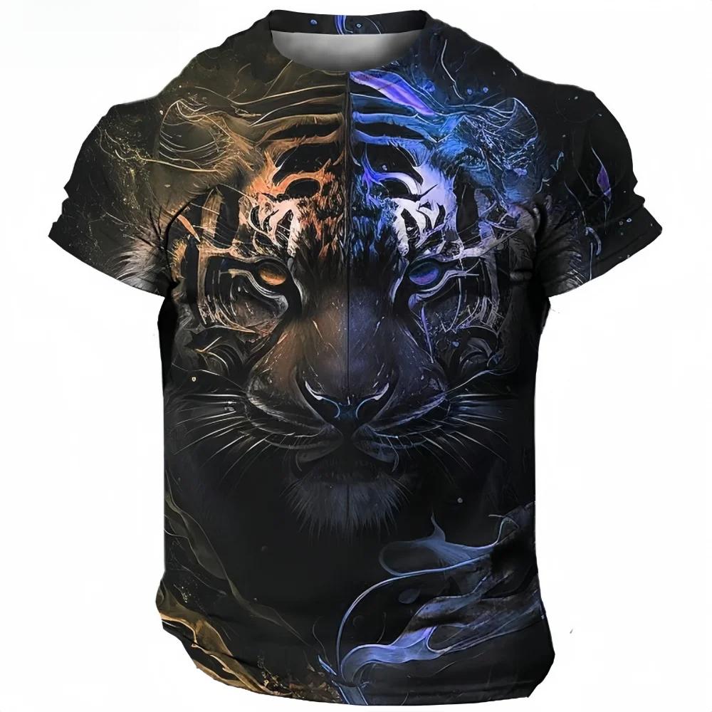 Vintage 3D Animal Men's Clothing Summer Breathable Men's T-Shirt Hip Hop Fashion Men Top Trend O-Neck Men Short Sleeve