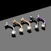 1 Stück Stahl Kristall Edelstein Augenbrauenring Tragus Helix Rook Ohrring Piercings Gebogener Bananenpiercing Lippen Helix Ringe Schmuck 16G