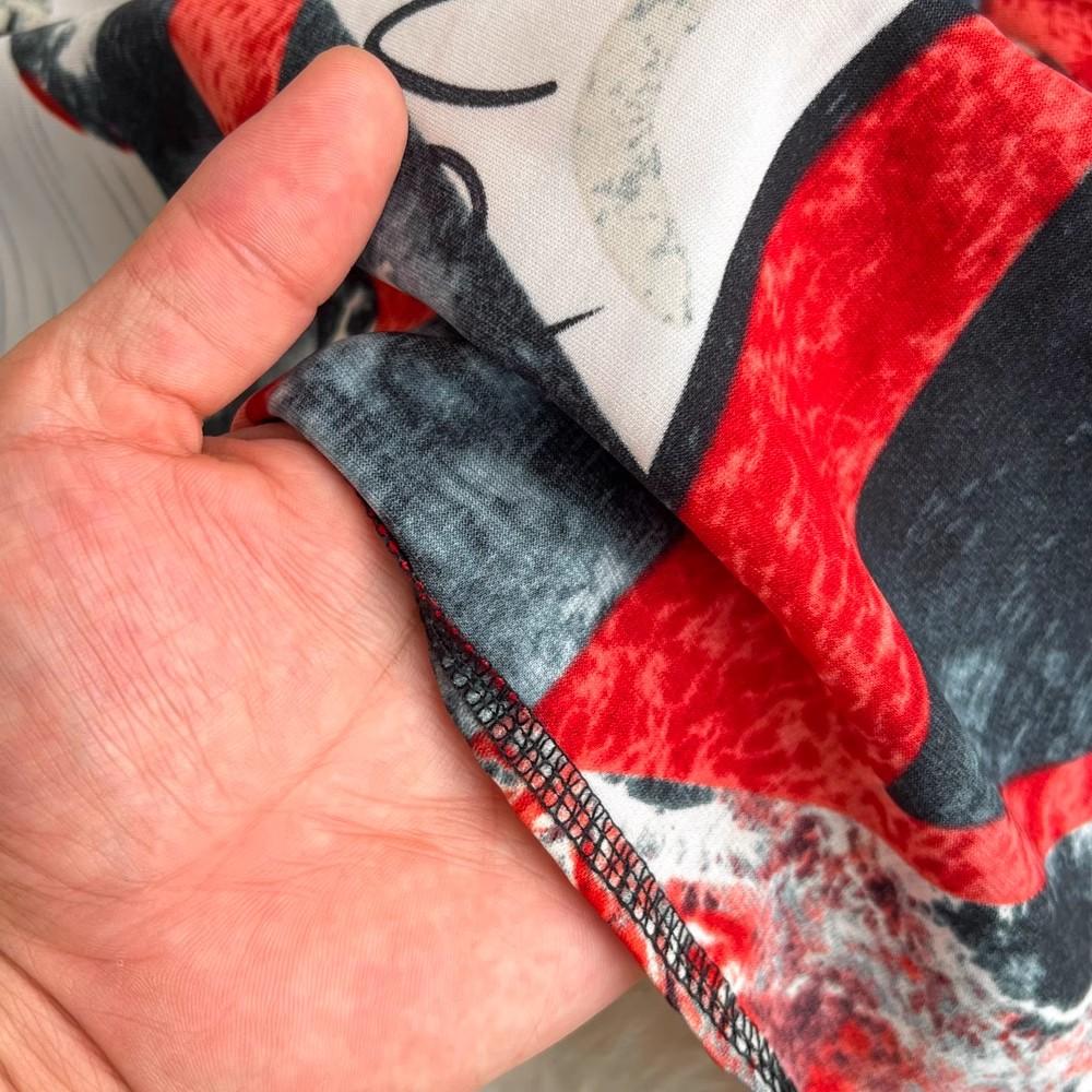 Sukienka koszulowa Vintage Autumn Lapel Collar Wysokiej jakości damska jednorzędowa czerwona kwiatowa z nadrukiem Patchwork sznurowany pasek luźne ubrania