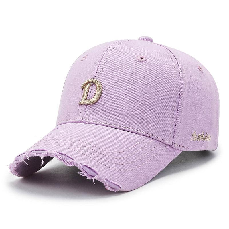 Spring and Autumn Baseball Cap Monochrome Embroidered Alphabet Equestrian Cap Cotton Sunshade Sunscreen Cap Dome Bent Cap