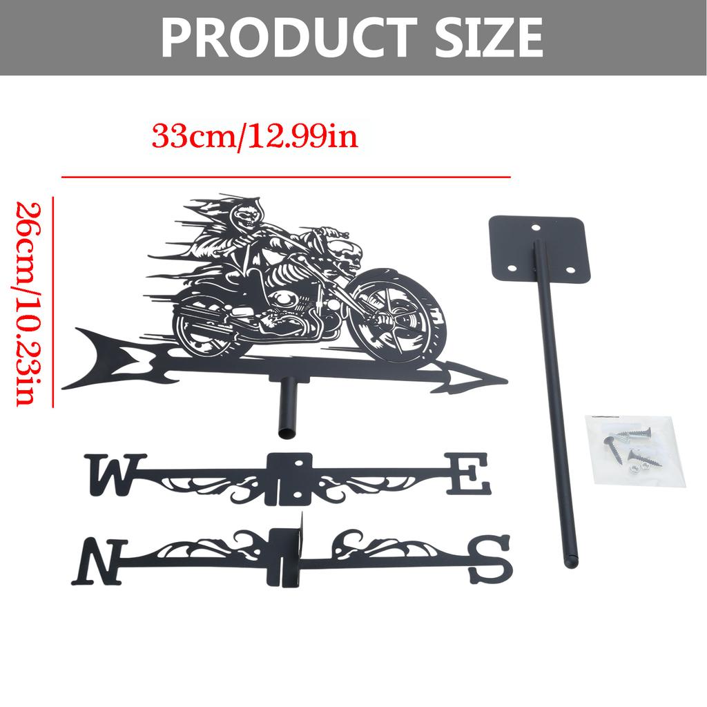 Iron Art Weather Vane Garden Stake Metal Decorative Weathervane for Outdoor Decoration Wind Direction Indication Tool