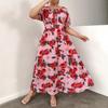 In-Stock High-Waisted Floral Puff Sleeve Dress, Spring/Summer French Style, Waist-Cinched with Large Hem for Women