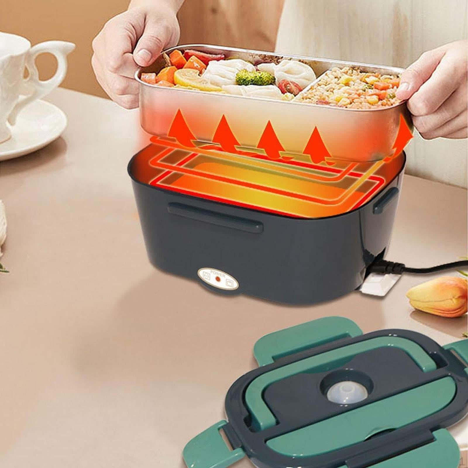 Electric Lunch Box Versatile Portable Container for Outdoor Car Office Black White Gray Green 3156₽